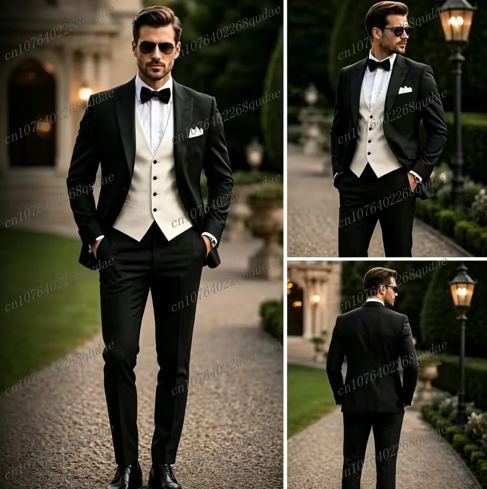 Formal Wear For Men Black Suit - 정장 블랙 앤 화이트 남성 정장