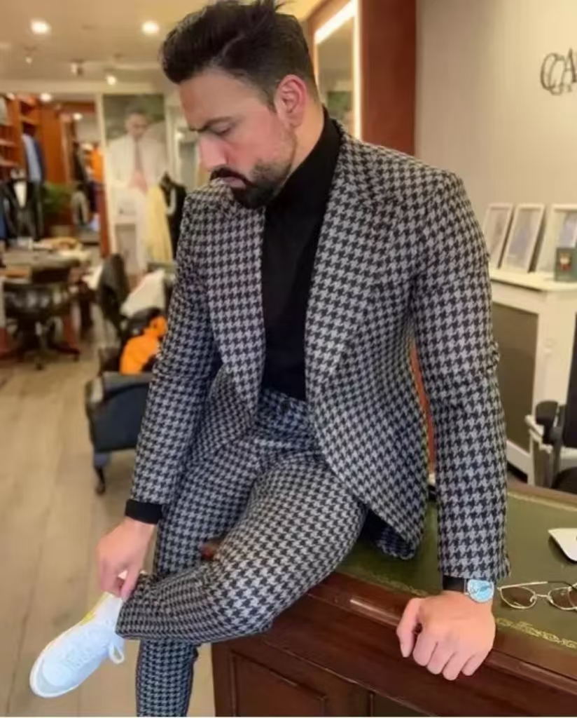 Men'S Vintage Formal Wear - 하운드투스 빈티지 남성 정장 피크 라펠