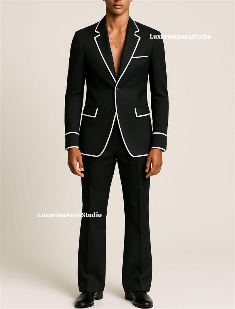 Formal Wear For Men Black Suit - 디자이너 블랙 남성 정장 세트 2피스