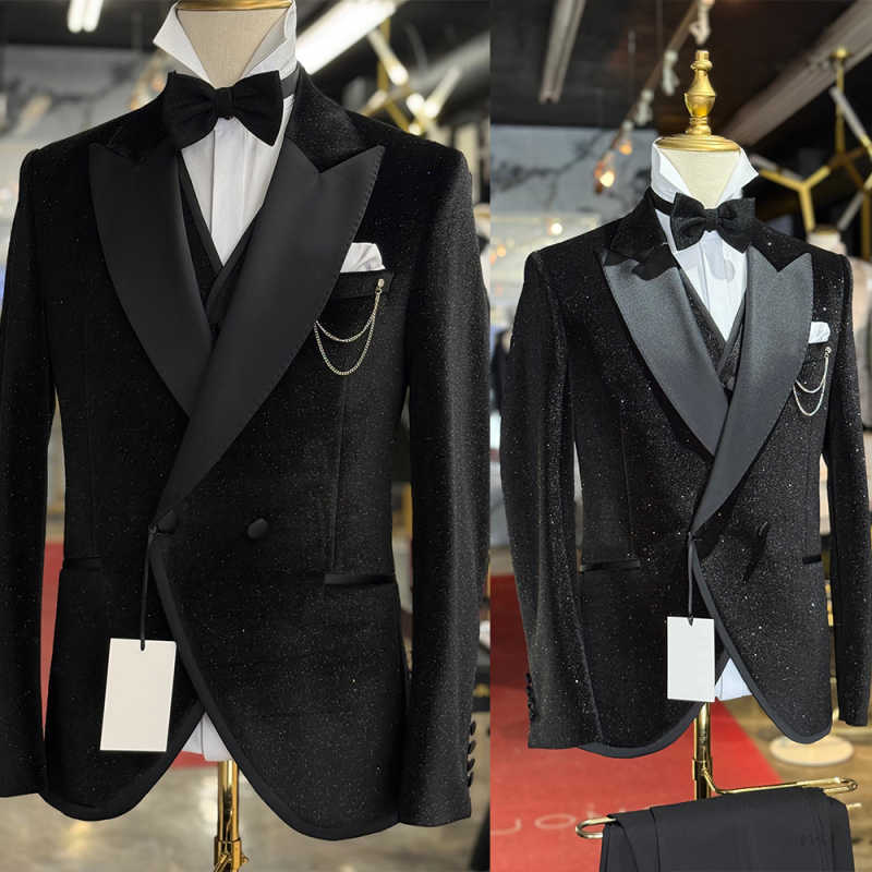 Men'S Formal Wear No Suit - 고급스러운 글리터 남성 정장 2피스 세트