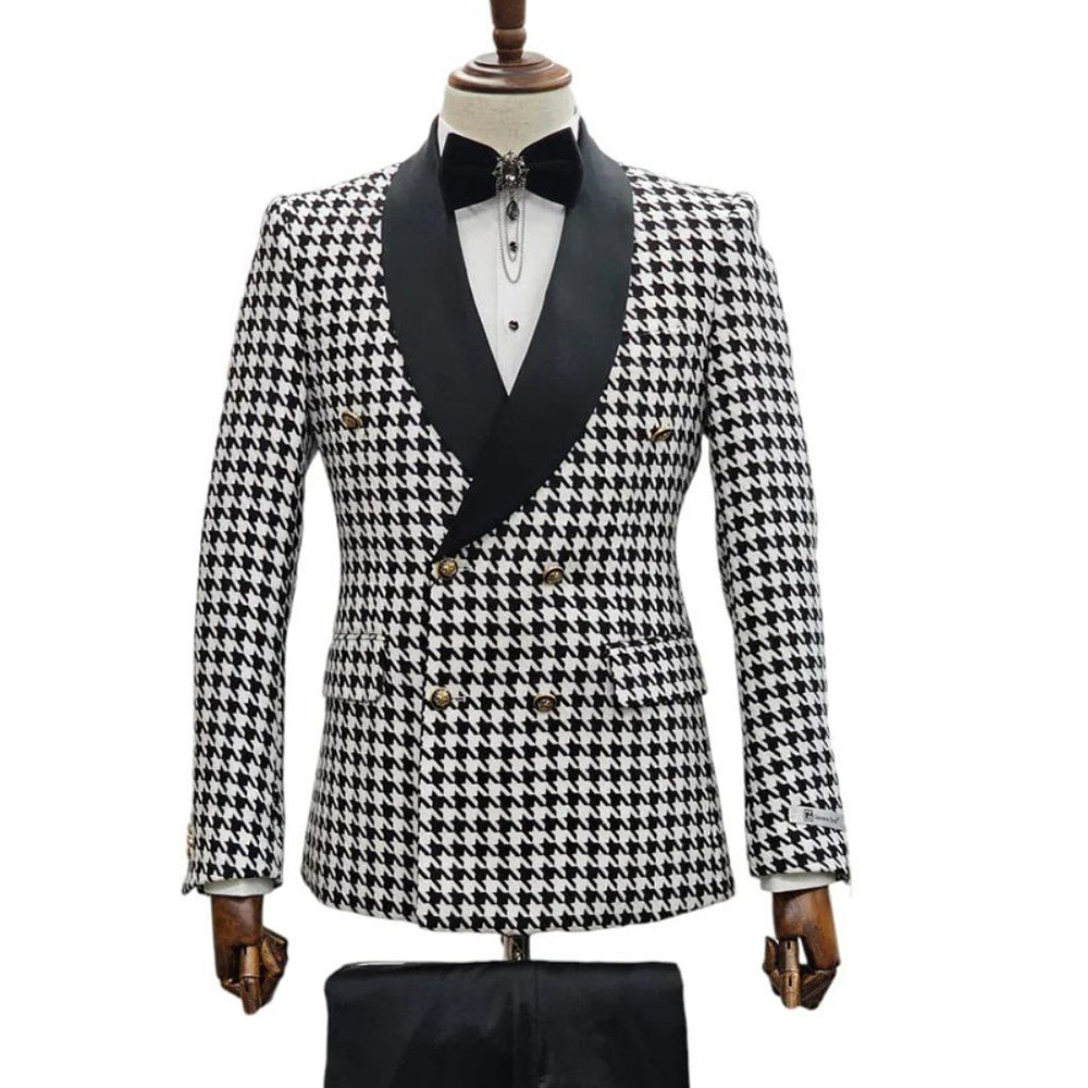 Men Formal Wear Wedding Guest - 빈티지 남성 정장 세련된 2피스(블레이저+바지) 더블