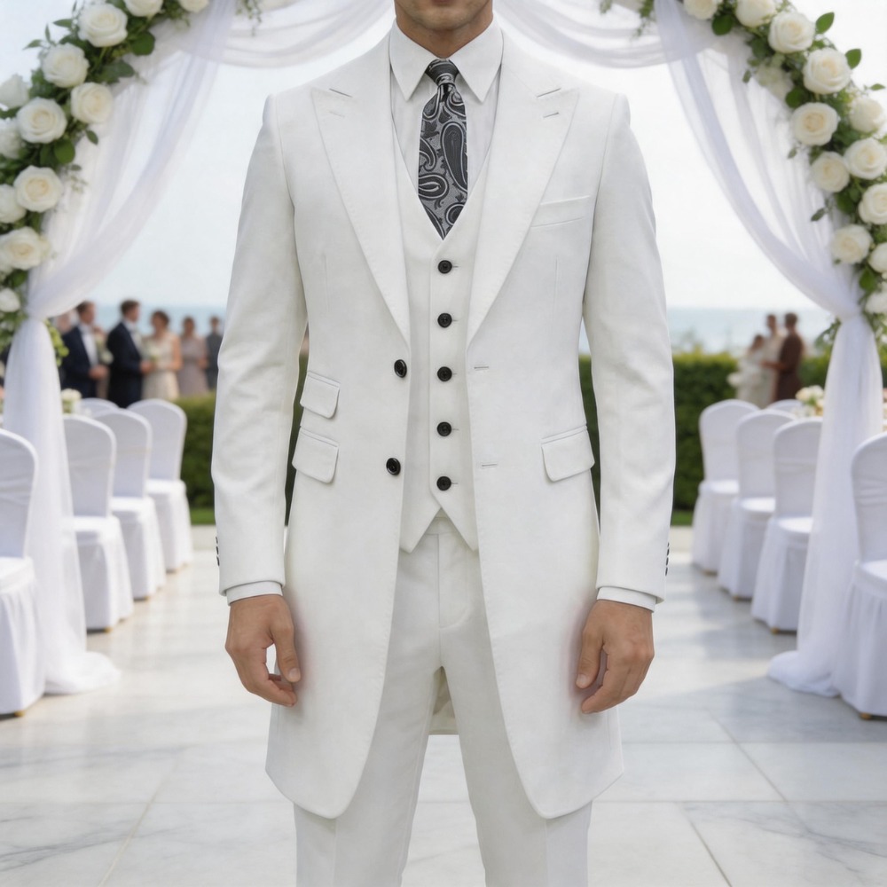 Men Formal Wear Summer - 슬림핏 3피스 정장 남성복 롱자켓 맞춤