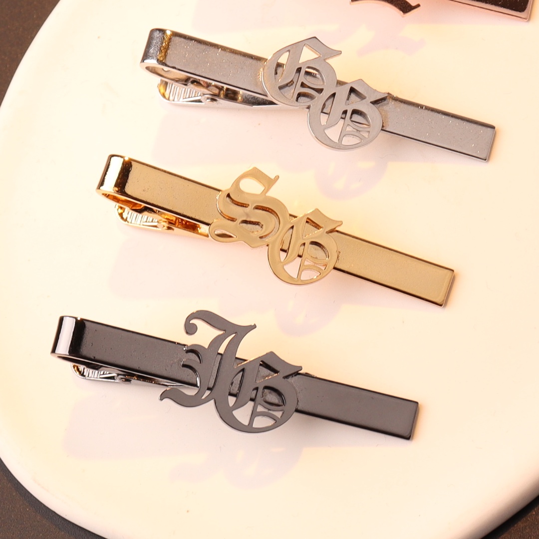 Tie Bar Clip - 사용자 정의 이름 이니셜 남성용 넥타이