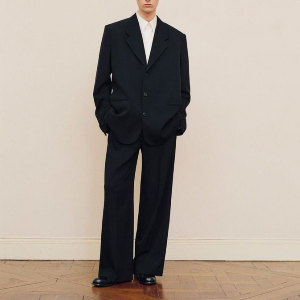 Formal Wear For Men Black Suit - 남성용 블랙 오버사이즈 수트 세트 싱글