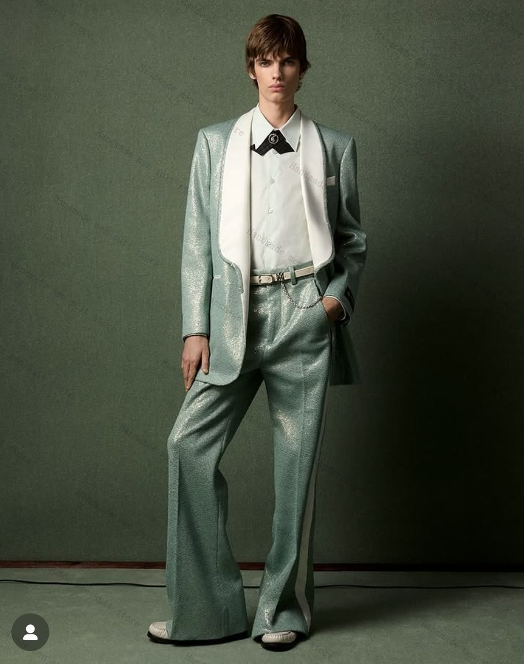 글리터 스팽글 남성 정장 세트 2피스 블레이저+바지 럭 - Men Formal Wear Wedding Guest 리뷰 및 가격