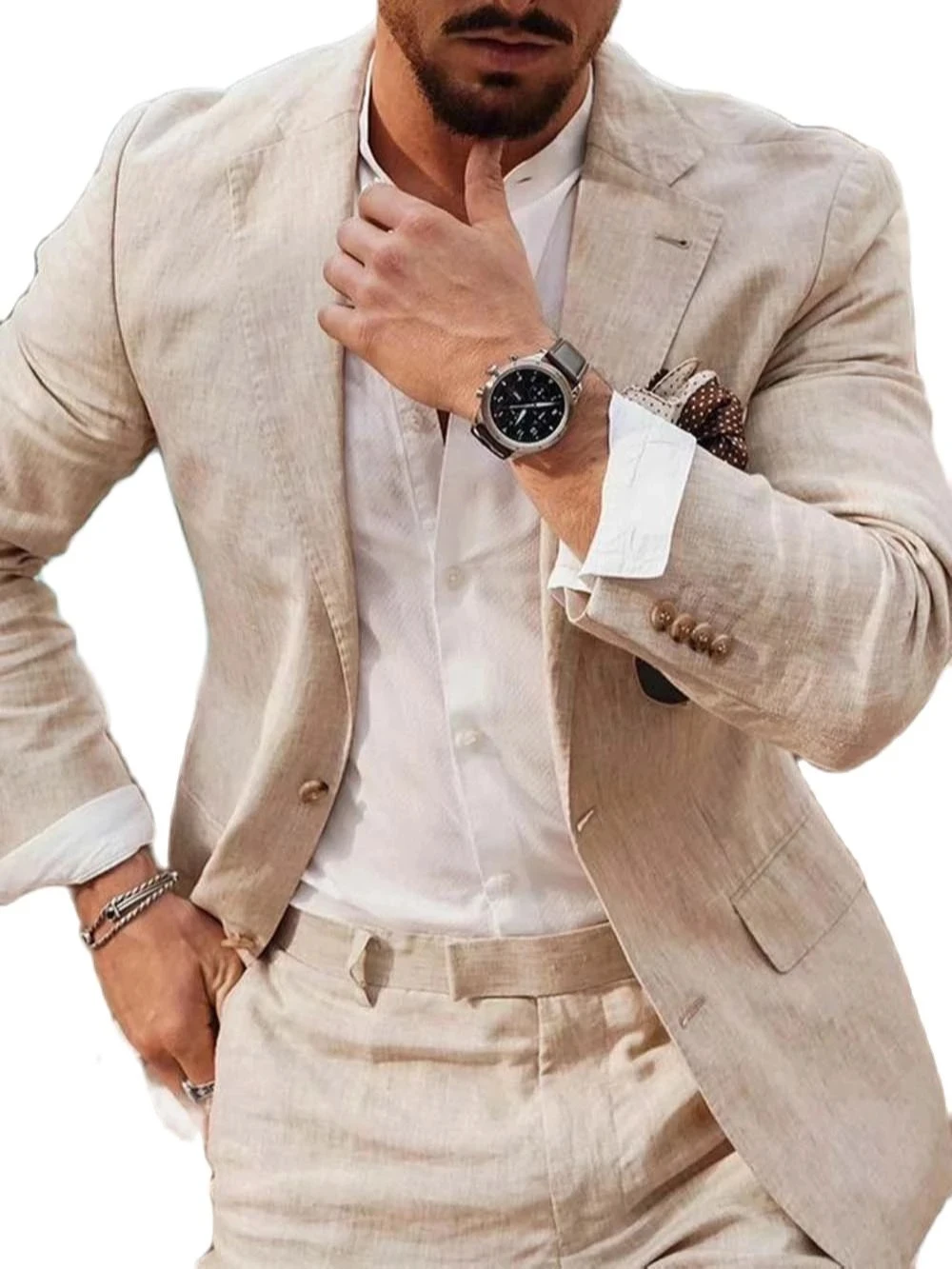여름 해변 비즈니스 리넨 남성 정장 맞춤 제작 2피스  - Men Formal Wear Summer 리뷰 및 가격