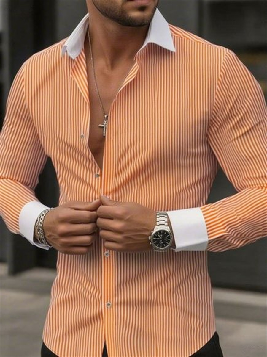 남성 슬림핏 스트라이프 라펠 긴소매 정장 셔츠 칼라 비 - Men Formal Wear Shop 리뷰 및 가격