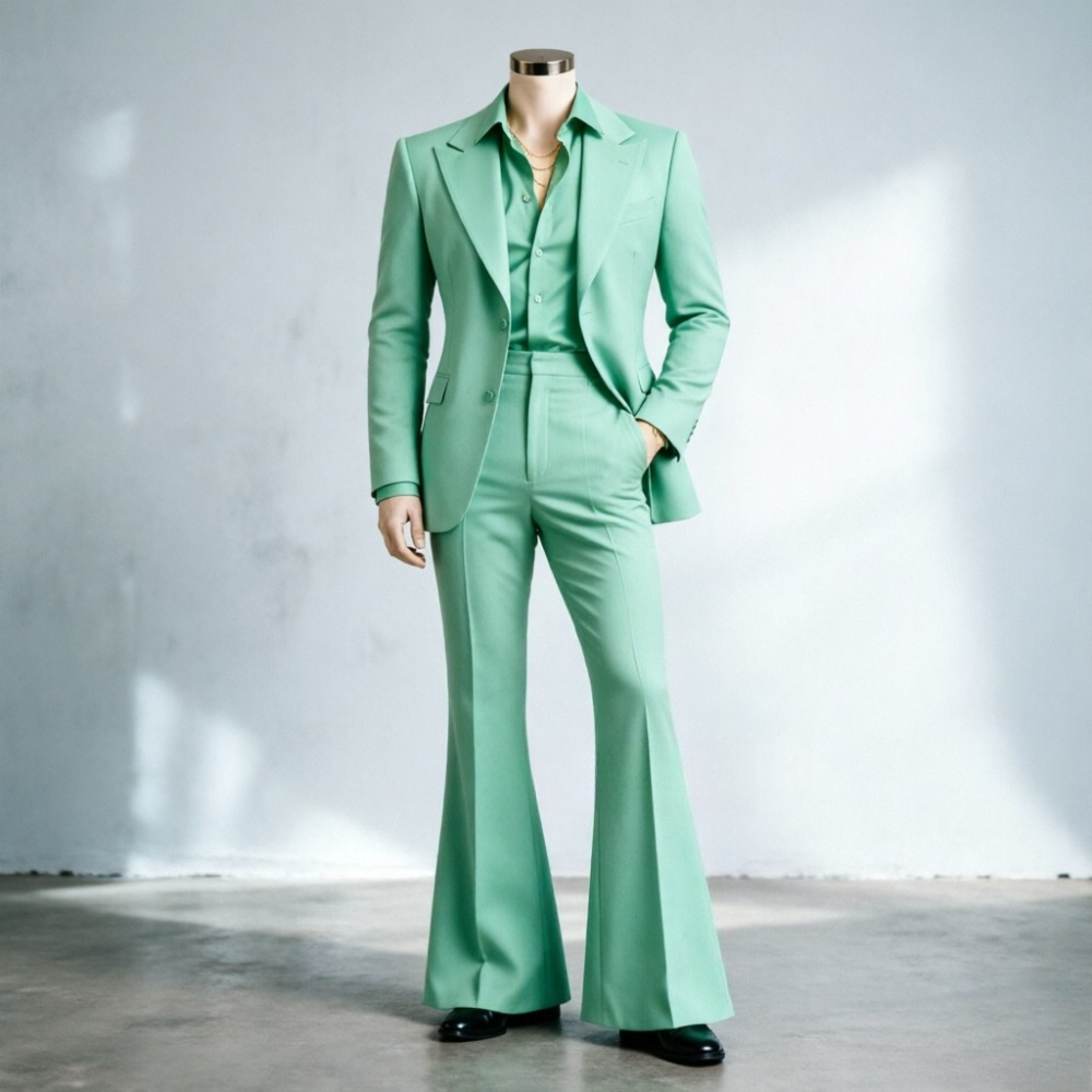 슬림핏 남성 정장 와이드 레그 팬츠, 우아한 플레어 레 - Men Formal Wear Wedding Guest 리뷰 및 가격