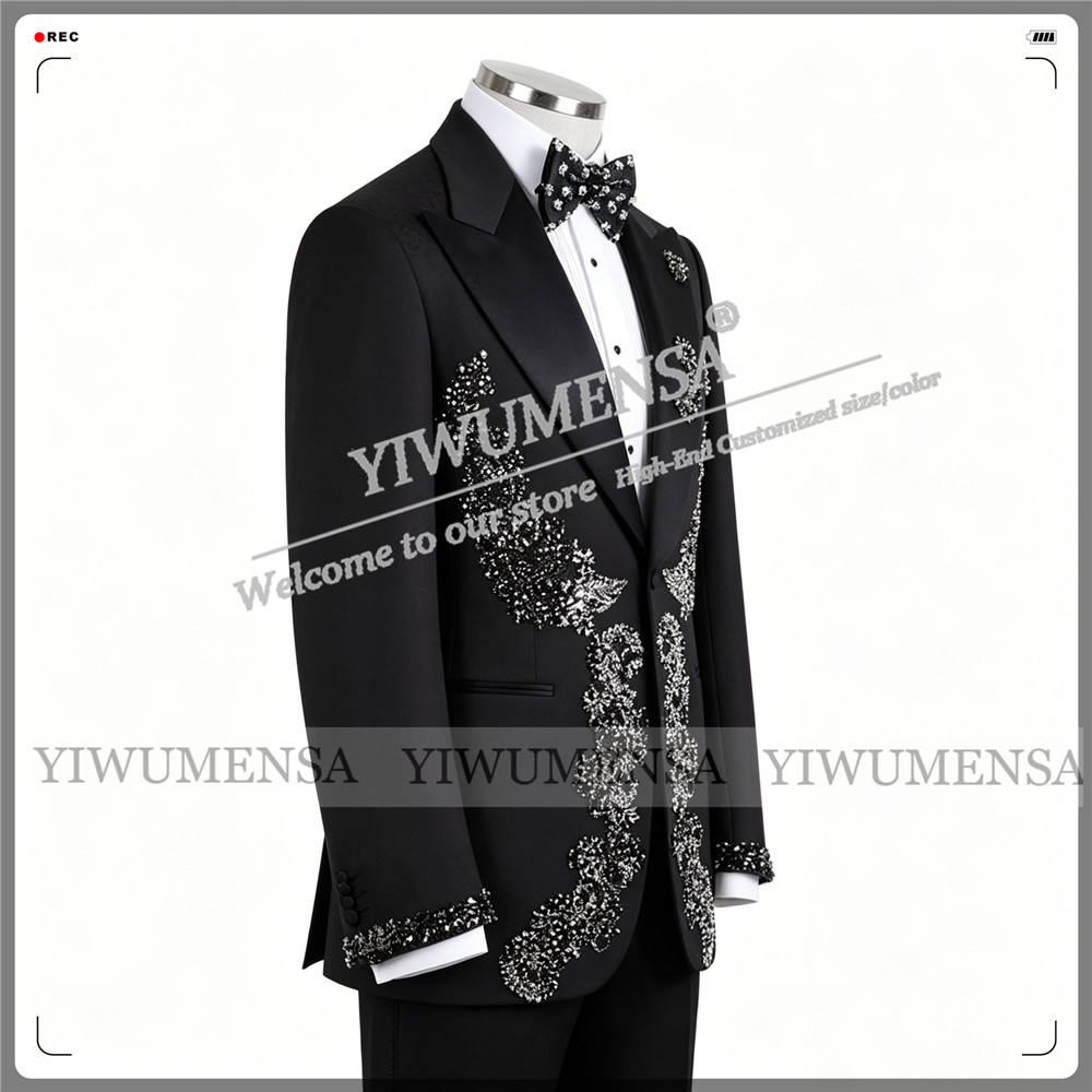 남성용 독점 웨딩 정장 슬림핏 비즈 장식 자켓 바지 2 - Men'S Formal Wear No Suit 리뷰 및 가격