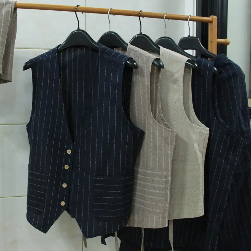 영국 캐주얼 린넨 조끼 남성용 슬림핏 비즈니스 정장 캐 - Men Formal Wear Summer 리뷰 및 가격
