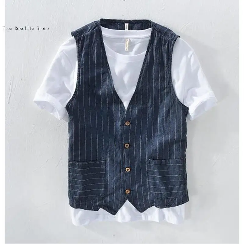 영국 캐주얼 린넨 조끼 남성용 슬림핏 비즈니스 정장 캐 - Men Formal Wear Summer 리뷰 및 가격
