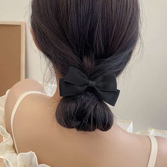 새로운 한국어 활 탄성 헤어 밴드 블랙 화이트 간단한  - Tie Bar Clip 리뷰 및 가격