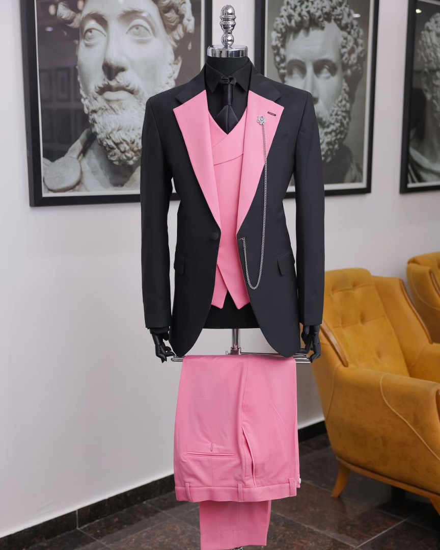 럭셔리 블랙 핑크 남성 턱시도 숄 라펠 3피스 정장 웨 - Men Formal Wear Shop 리뷰 및 가격