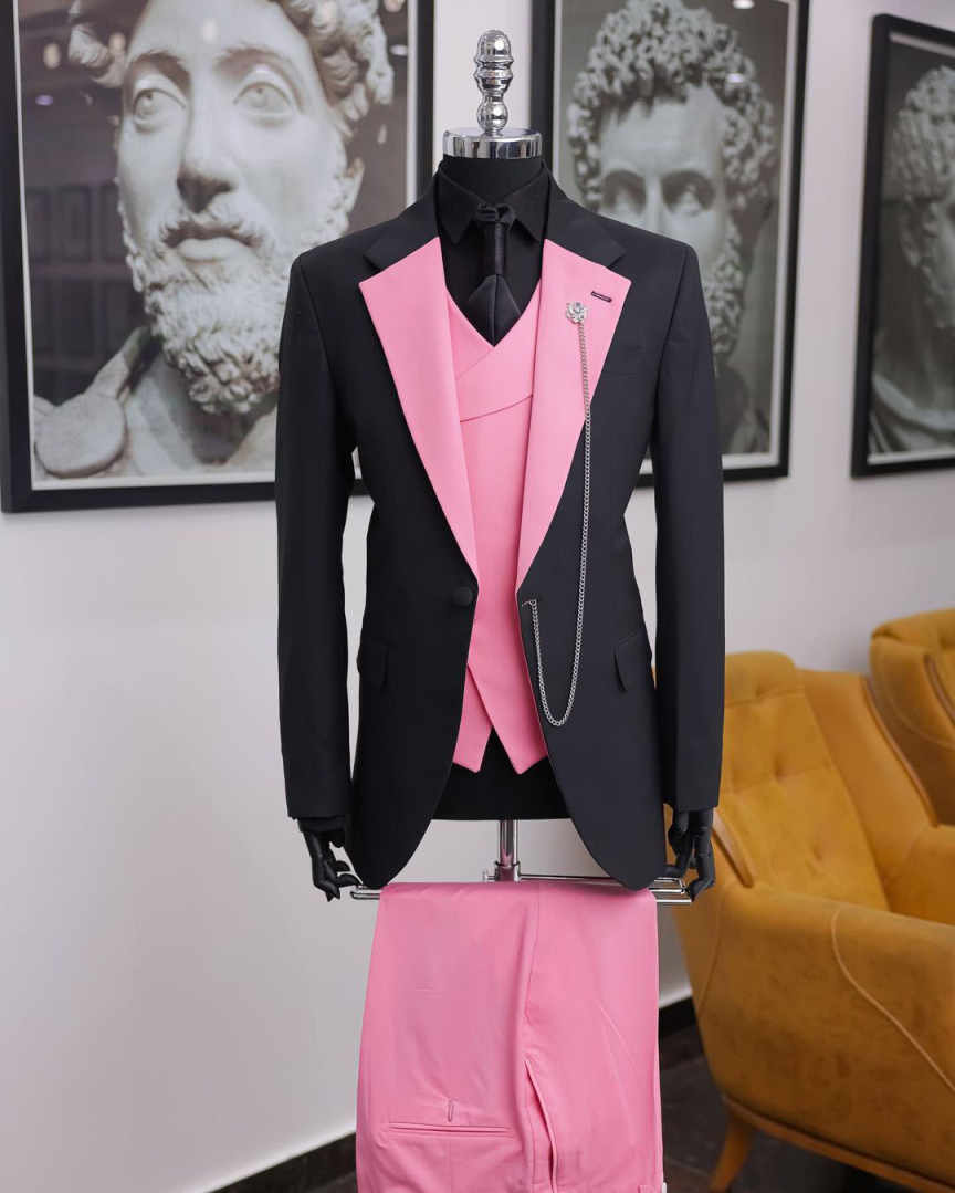 럭셔리 블랙 핑크 남성 턱시도 숄 라펠 3피스 정장 웨 - Men Formal Wear Shop 리뷰 및 가격