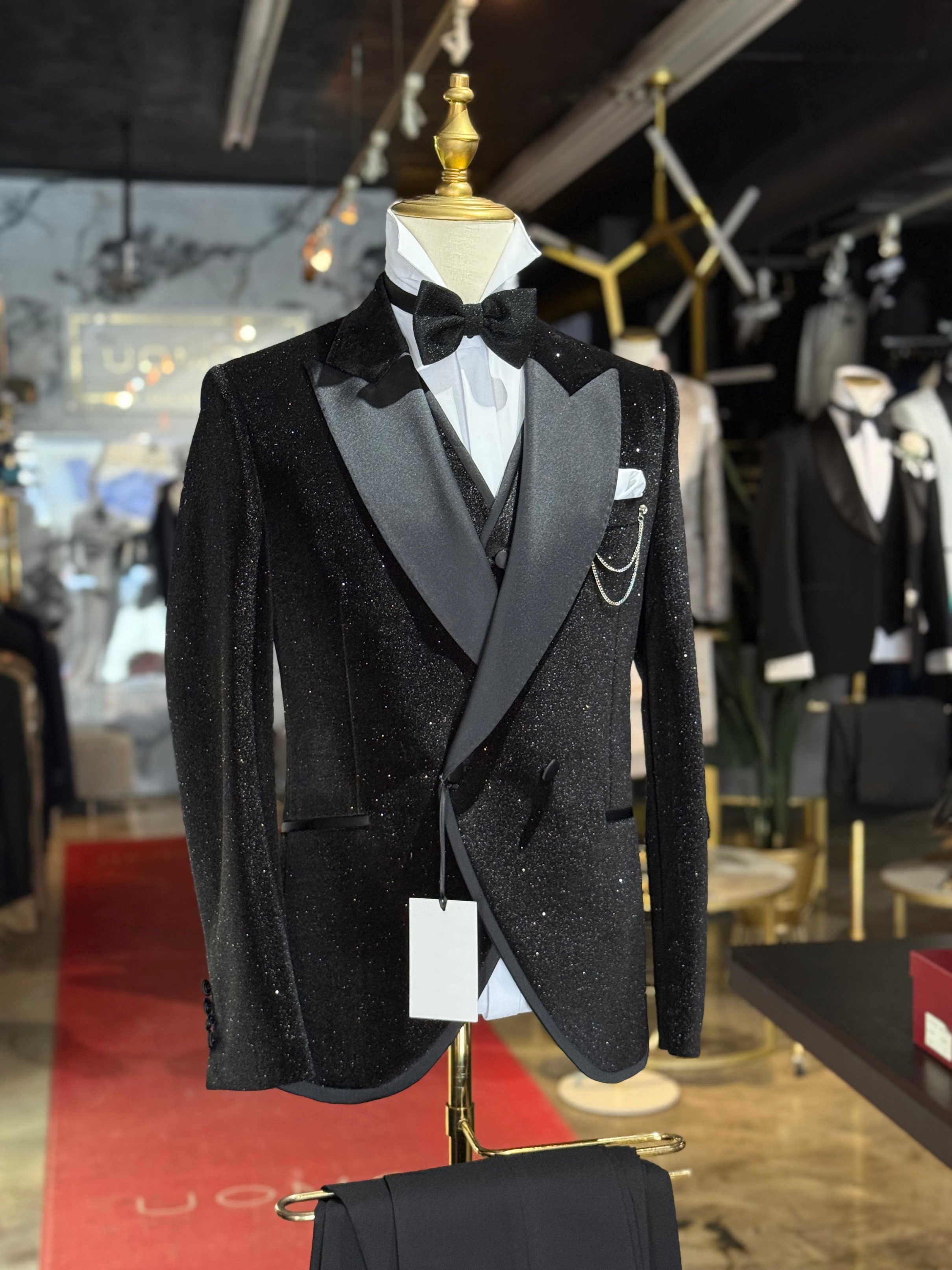 고급스러운 글리터 남성 정장 2피스 세트 새틴 피크 라 - Men'S Formal Wear No Suit 리뷰 및 가격