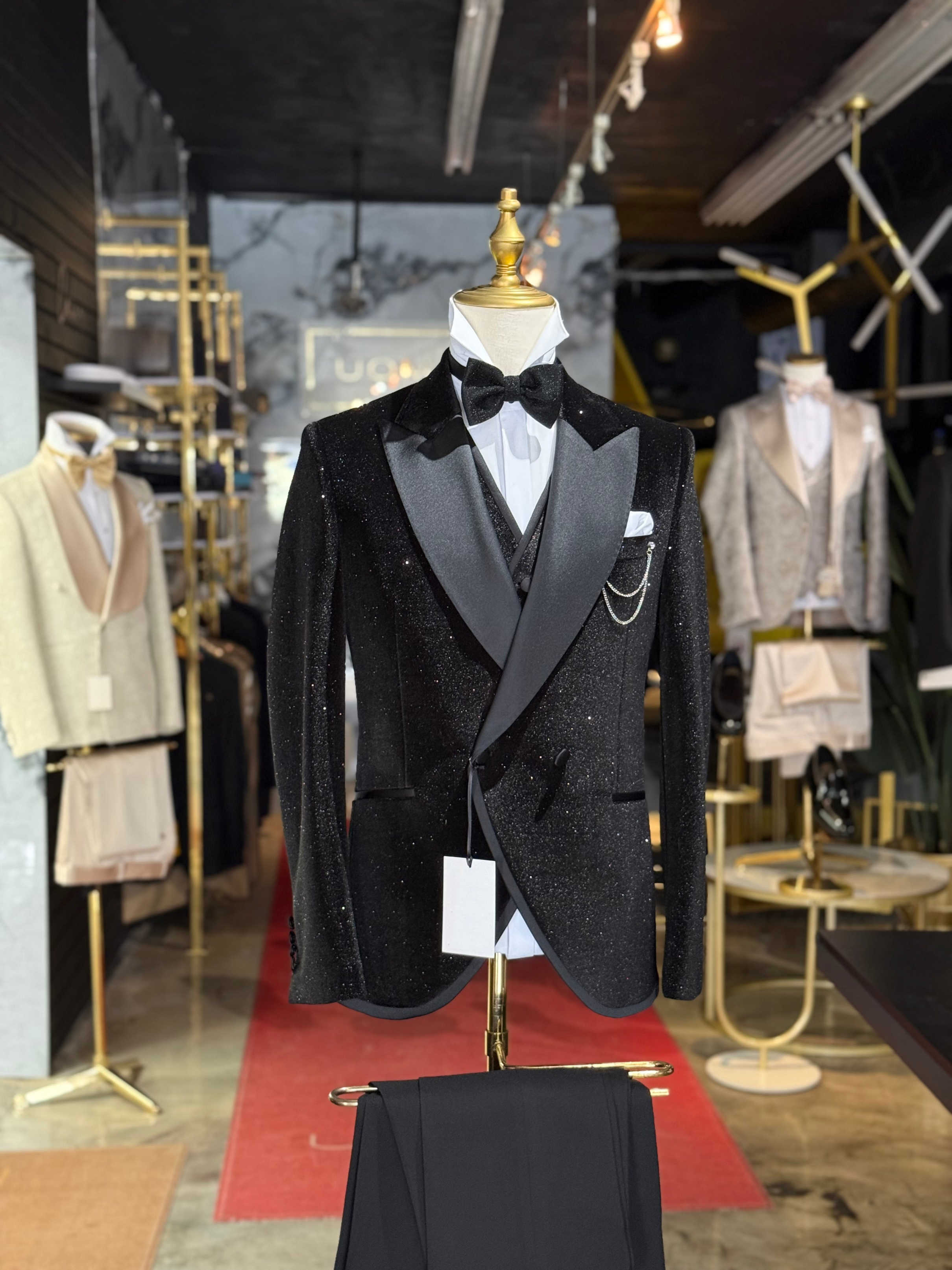 고급스러운 글리터 남성 정장 2피스 세트 새틴 피크 라 - Men'S Formal Wear No Suit 리뷰 및 가격