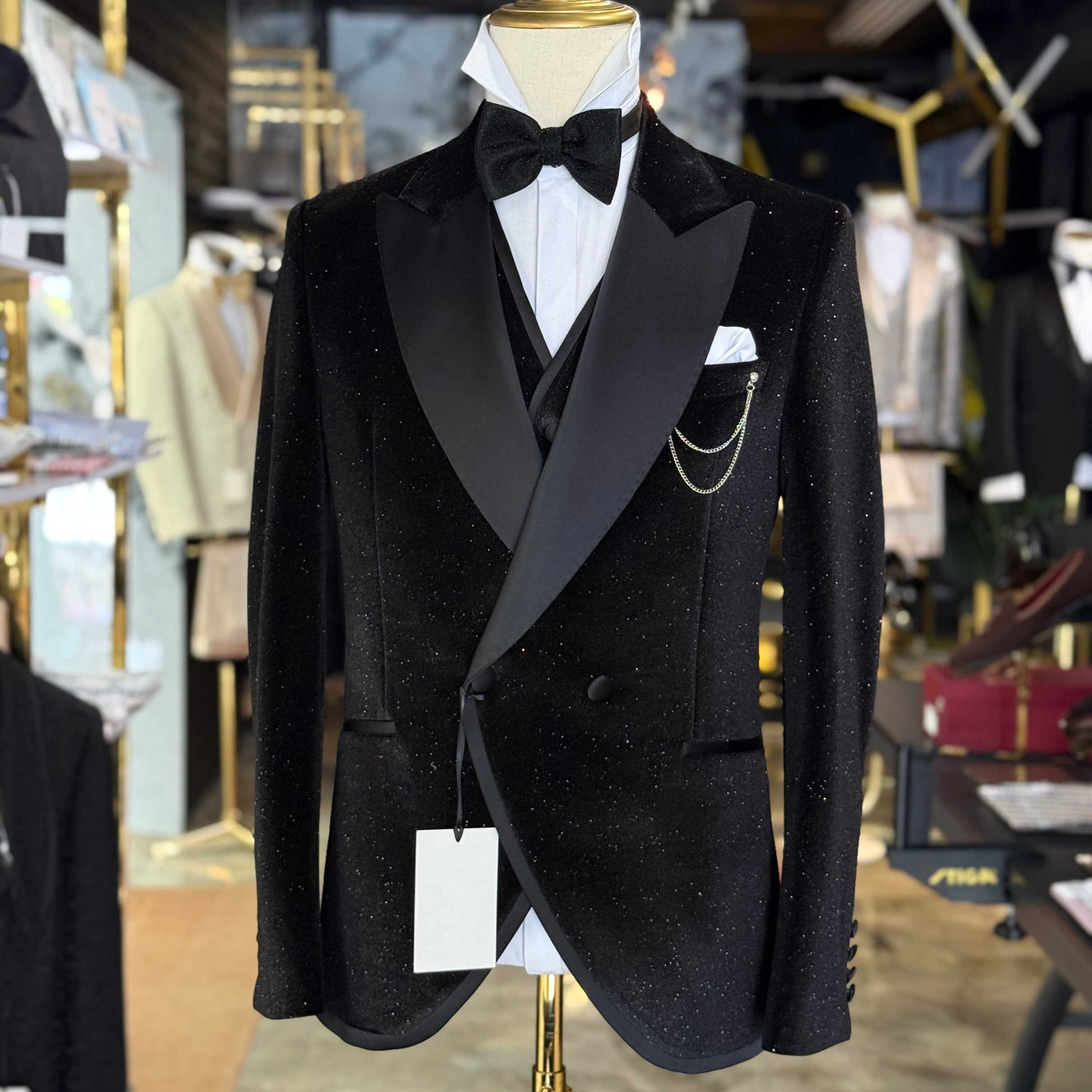 고급스러운 글리터 남성 정장 2피스 세트 새틴 피크 라 - Men'S Formal Wear No Suit 리뷰 및 가격