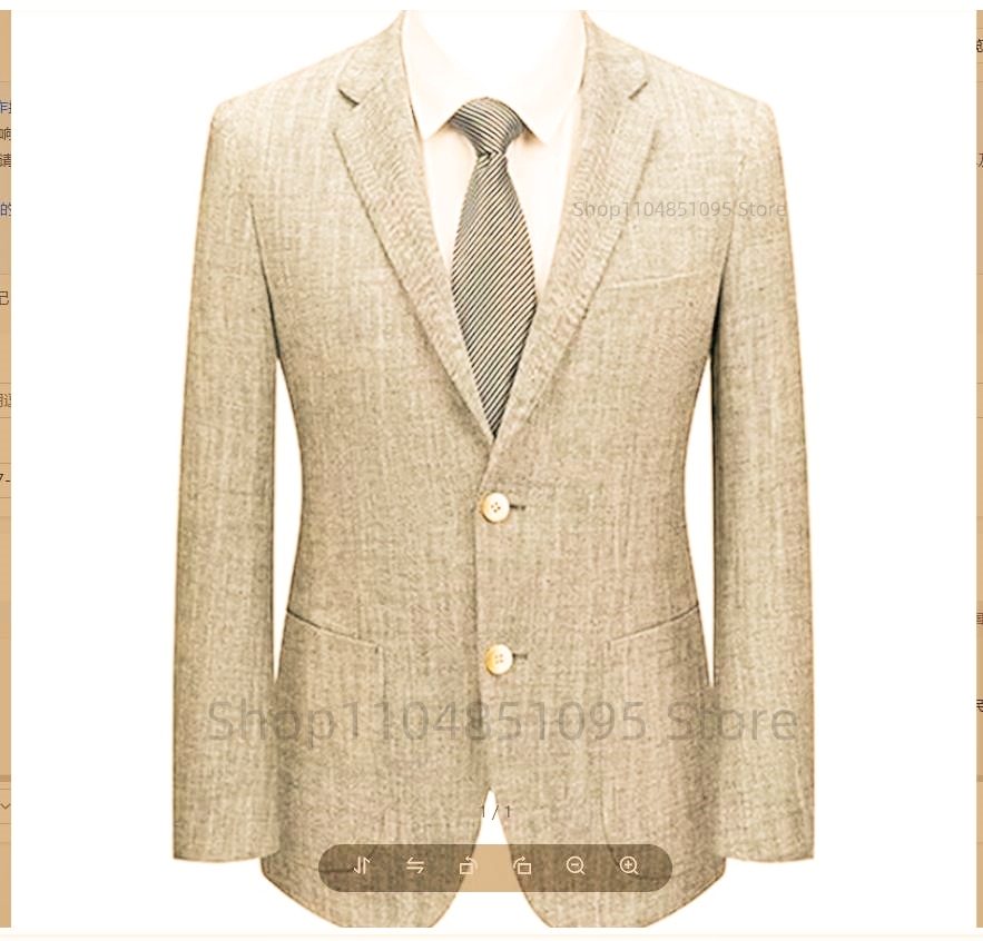 남성 슬림핏 린넨 수트 블레이저 베이지/블루 투버튼 수 - Men Formal Wear Summer 리뷰 및 가격