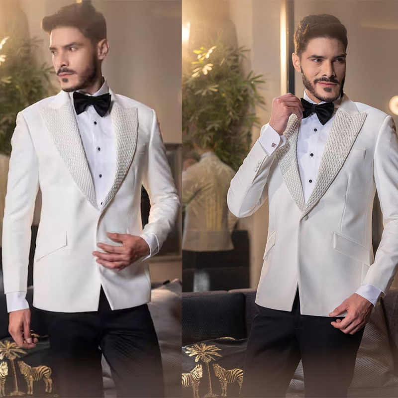 클래식 남성 정장 싱글 브레스트 2 조각 재킷과 바지  - Men'S Formal Wear No Suit 리뷰 및 가격