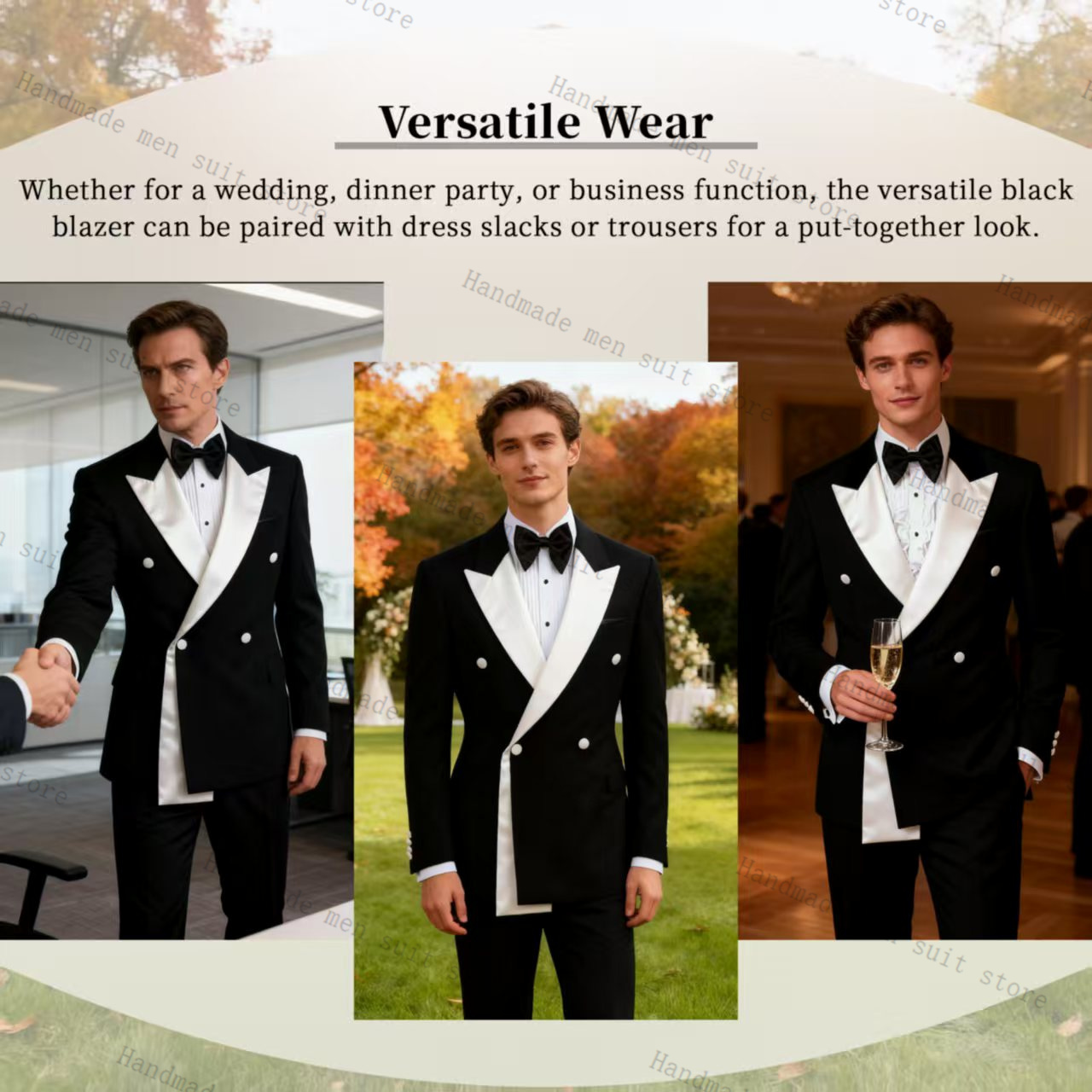 가을 남성 정장 2피스 블레이저+바지 블랙 화이트 게스 - Men Formal Wear Wedding Guest 리뷰 및 가격