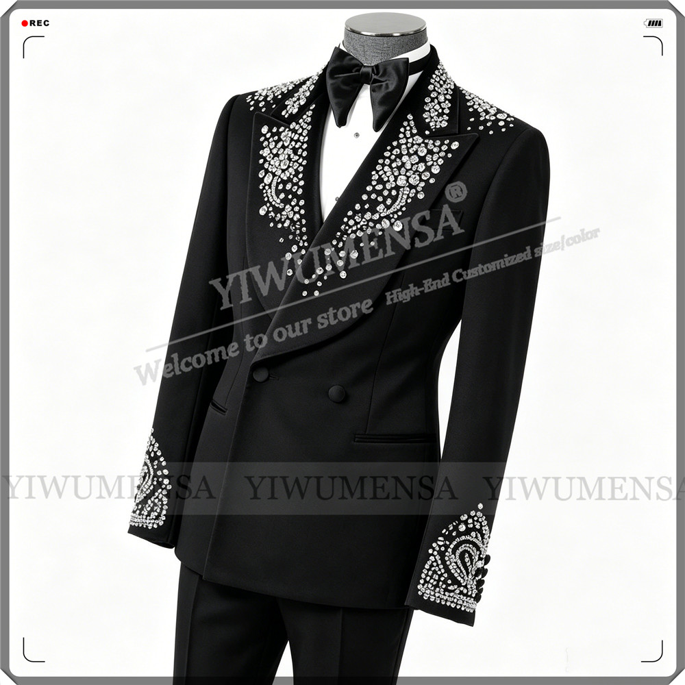 남자를위한 럭셔리 웨딩 정장 라인 석 페르시 자켓 바지 - Men'S Formal Wear No Suit 리뷰 및 가격