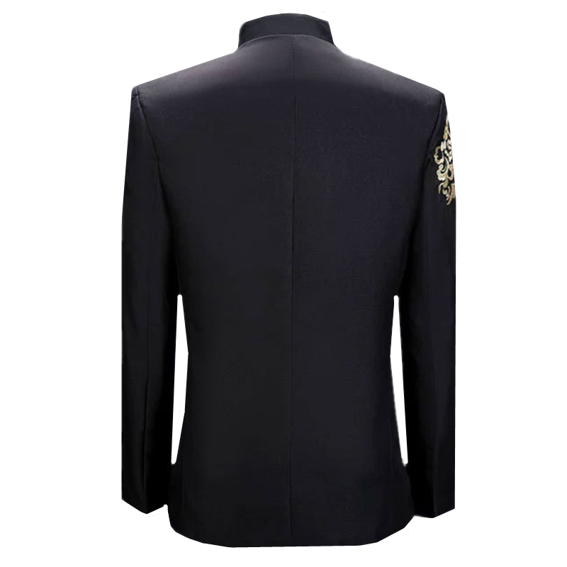새로운 남성 자수 수트 재킷 빈티지 스탠드 칼라 정장  - Men'S Vintage Formal Wear 리뷰 및 가격