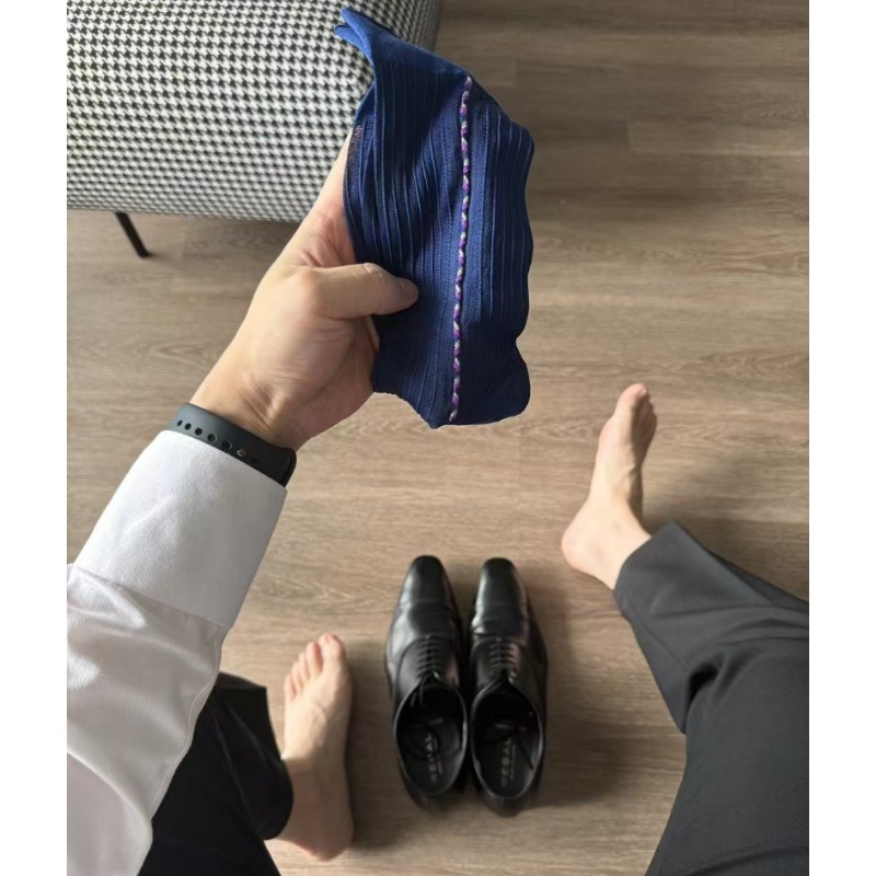 남성 드레스 양말 블루 블랙 정장용 시스루 양말 남성용 - Men'S Vintage Formal Wear 리뷰 및 가격