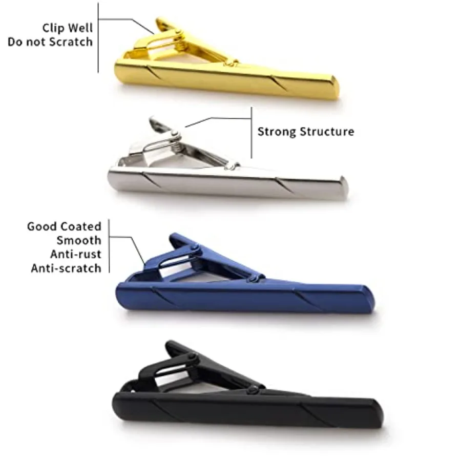 남성용 넥타이 클립 4개 세트, 선물 상자 포함, 정장 - Tie Bar Clip 리뷰 및 가격