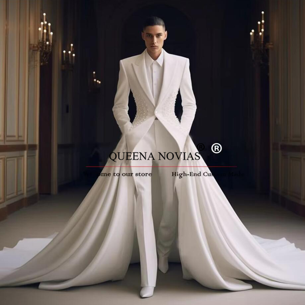 우아한 진주 장식 남성 정장, 움직이는 케이프가 있는  - Men'S Formal Wear No Suit 리뷰 및 가격