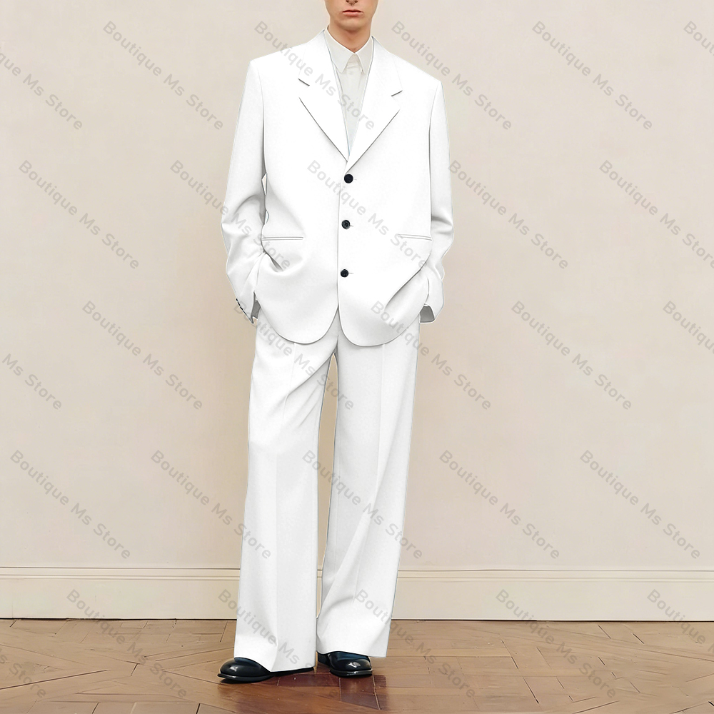 남성용 블랙 오버사이즈 수트 세트 싱글 브레스티드 패션 - Formal Wear For Men Black Suit 리뷰 및 가격