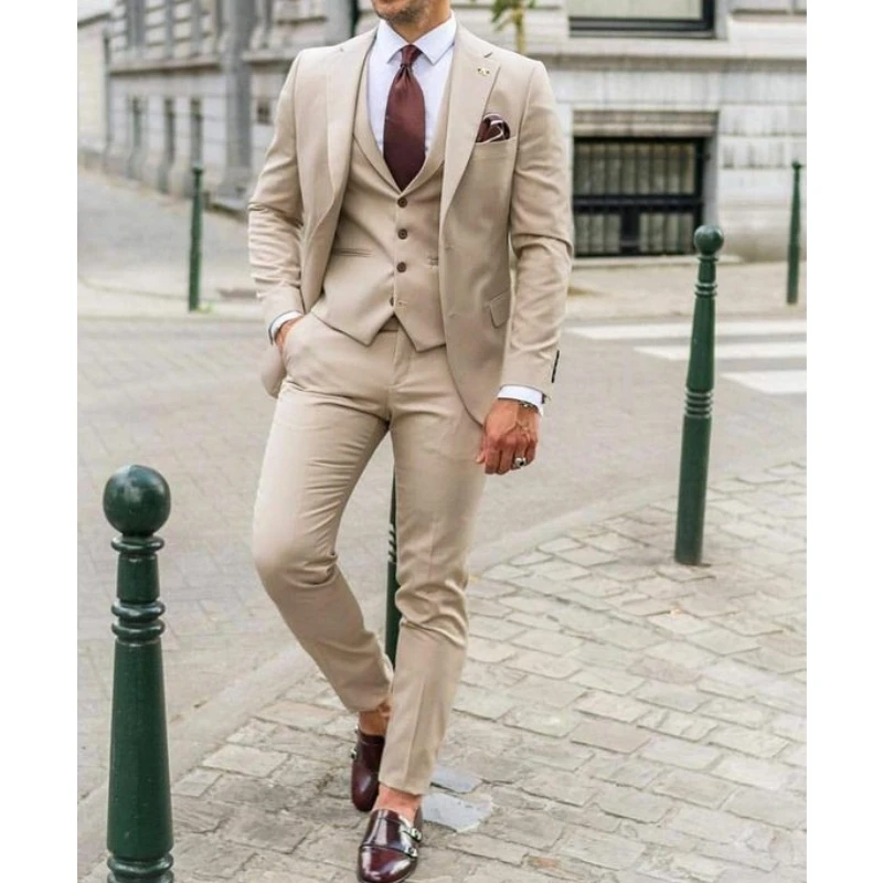 노치 라펠 남성 정장 슬림핏 비즈니스 포멀 3피스 수트 - Men Formal Wear Wedding Guest 리뷰 및 가격