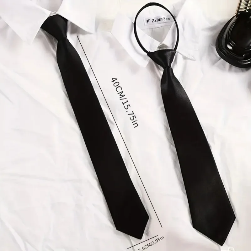 무광 블랙 클립온 넥타이 유니섹스 간편 유니폼 타이,  - Men'S Formal Wear For Funeral 리뷰 및 가격